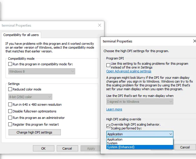 compatibility fix for high resolution monitors in metatrader